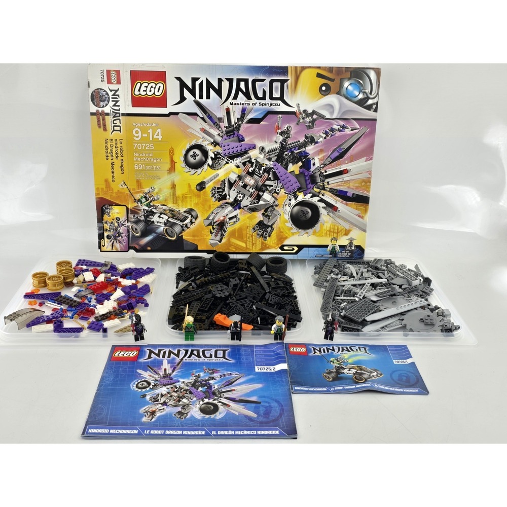 LEGO NINJAGO: Nindroid Mech Dragon (70725) - 100% Complete W/box & Manuals
